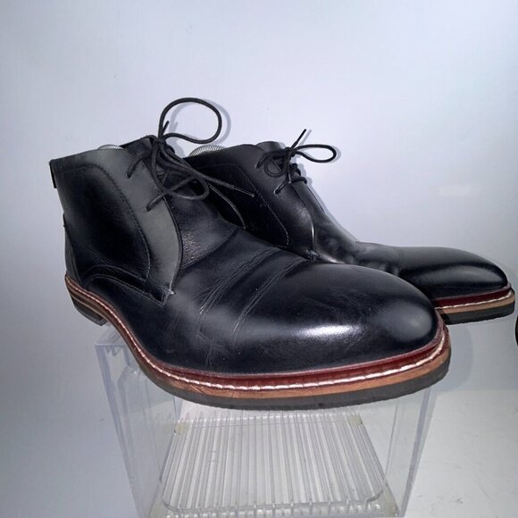 Ted Baker Crint Leather Chukka Boot Black Red Stitching Size EU45, US 12 main image 13
